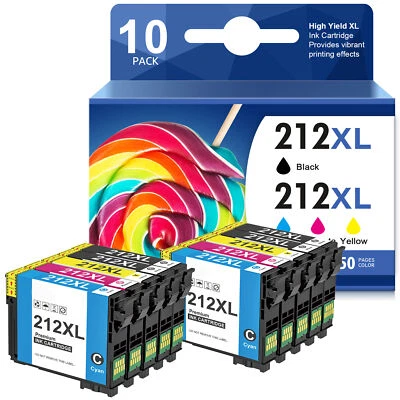 212XL Black Color Ink compatible for Epson 212XL Workforce WF-2830 WF-2850 Lot - Image 1 of 4