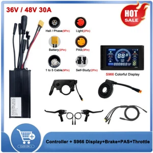 Controlador de 3 modos Ebike 5 en 1 36V/48V 30A + Pantalla S966 + Freno + PAS + Kit de acelerador - Imagen 1 de 12