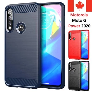 Coque arrière souple antichoc en fibre de carbone pour Motorola Moto G Power 2020 - Photo 1 sur 11