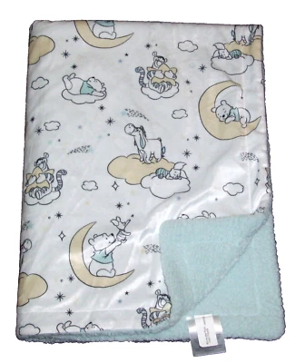 Lambs & Ivy Disney Baby Winnie The Pooh Sherpa Baby Blanket Moon Clouds Stars - Image 1 of 2