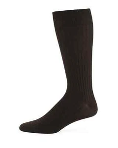 Neiman Marcus 284174 Core-Spun Socks, Crew Brown set of 2 size 10-13 - Picture 1 of 2