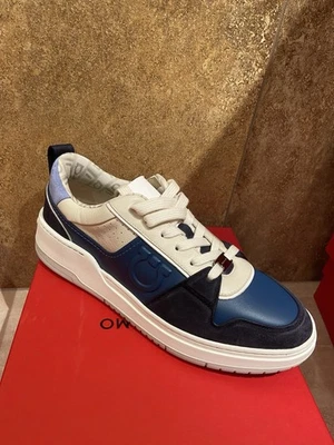 全新 Salvatore Ferragamo Dennis Gan 男式时尚运动鞋 徽标 10 10.5 11 12 13 — 第 1/3 张图片