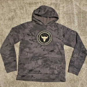 Project Rock Hoodie Youth YXL Charcoal Camo Veterans Day Sweatshirt Under Armour - Picture 1 of 7