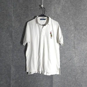 Polo Ralph Lauren Herren Poloshirt Weiß Kurzarm Big Pony Logo Größe L - Bild 1 von 8