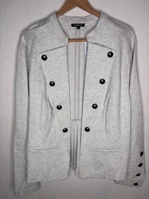 Chaqueta Militar Torrid Ponte Gris Jaspeado Talla 4 4X 26 Nueva Con Etiquetas Foto 1 de 4