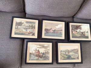 Vintage Set Of 5 Framed Fishing Prints by Thomas McLean Numbers 1-5 - Picture 1 of 18