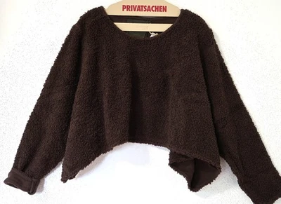 PRIVATSACHEN Oversize Pullover Ökoteddy HELGA 44-46-48-50 'choco' dunkelbraun - Bild 1 von 3