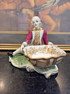 Handbemalte Porzellan Rokoko Figur FX Collection Goldrand Vintage 5,5" - Bild 1 von 10