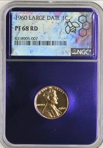 1960 Large Date Proof Lincoln Memorial Cent NGC PF 68 RD Trader Bea - Picture 1 of 3
