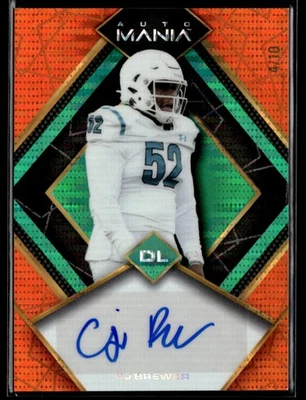 CJ Brewer 2022 Wild Card Auto Mania Orange Auto /10 #AM-D6 - Image 1 of 2