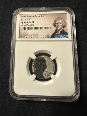 2018 S 5 Cent NGC PF70 Reverse Proof Nickel From 2018 Silver Proof Set - Image 1 of 2