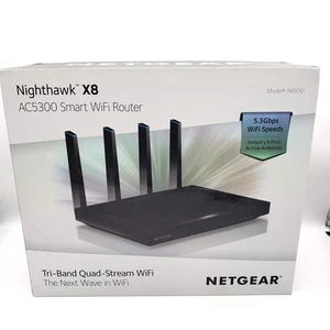 NETGEAR Nighthawk X8 R8500 Tri-Band AC5300 WiFi Router 6-Port Gigabit Wireless - Picture 1 of 13
