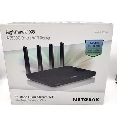 NETGEAR Nighthawk X8 R8500 Tri-Band AC5300 WiFi Router 6-Port Gigabit Wireless - Image 1 of 4