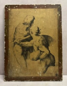 Antique Fratelli Alineri  Michelangelo mounted on wood Italy - Picture 1 of 5