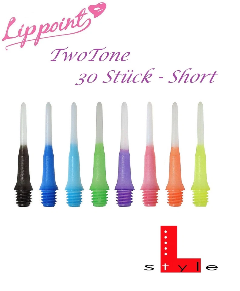 Dart L-Style Lippoint Two Tone Spitzen 21mm Kurz- 30 o. 60 Stück - Farbe wählbar