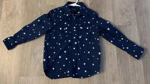 Ralph Lauren Polo Girl’s Size 5 Navy Long Sleeve Snap Front Shirt With Stars - Picture 1 of 8