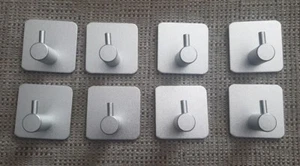 Heavy Duty Wall Hooks 8 Pack - Waterproof Stainless Steel Adhesive Hooks - Picture 1 of 6
