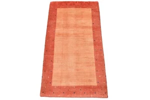 Gabbeh Rug 2’5” x 4’5” Rust Wool Contemporary Hand-Knotted Carpet - Picture 1 of 13