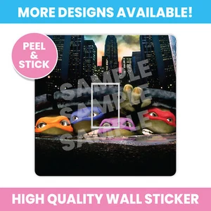 TMNT LIGHT SWITCH SURROUND WALL STICKER DECAL KIDS GIRL BOY BEDROOM - Picture 1 of 1