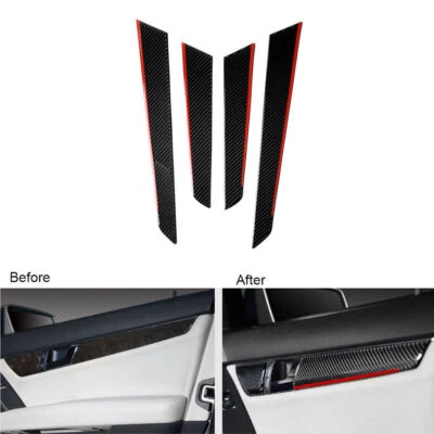 4x tampa listrada painel porta fibra de carbono para Mercedes-Benz C Class W204 2007-2013 - Imagem 1 de 4