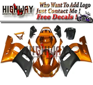 Fairings Fit Yamaha YZF R6 98-02 1998-2002 ABS Fairing Kit Bodywork Gold Black R - Picture 1 of 6