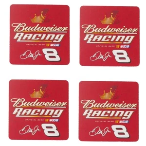 Dale Earnhardt Jr Budweiser Racing NASCAR 4" Double-Sided Beer Coasters Lot of 4 - Picture 1 of 2