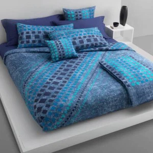 Complete bedspreads in blue Carrara percale MUSEUM - Picture 1 of 1