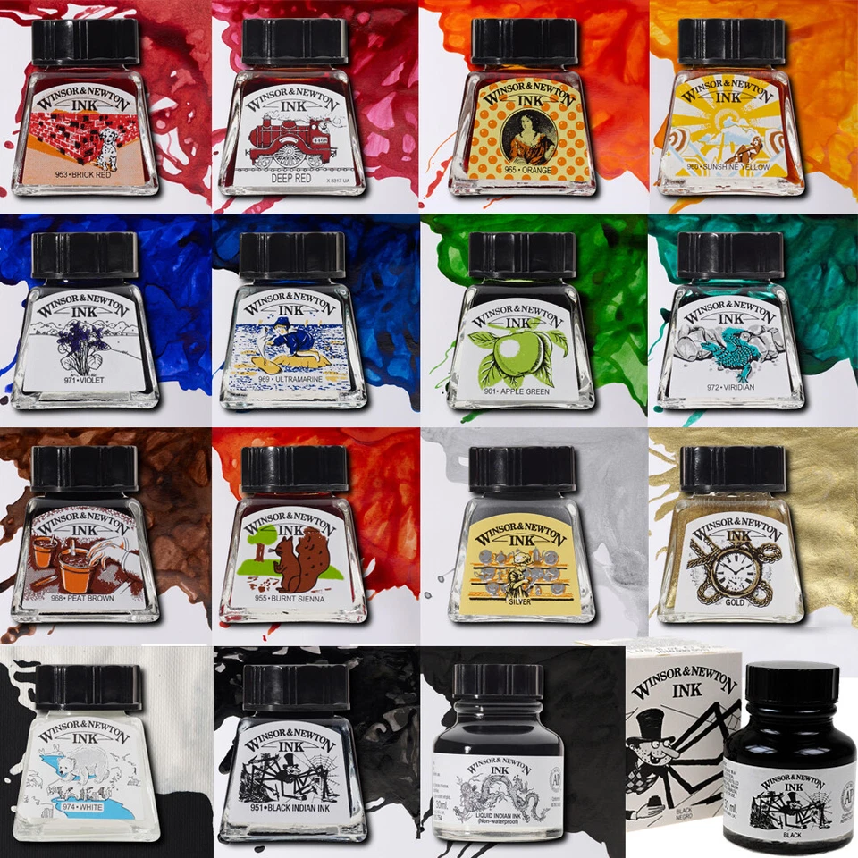 Tinta de dibujo Winsor & Newton 14 ml para cepillo, pluma de inmersión, aerógrafo - COMPRA 4 OBTÉN 1 GRATIS Foto 1 de 1