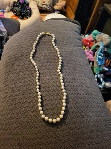 Vintage Goldtone Faux Pearl 23" Strand Necklace - Picture 1 of 2