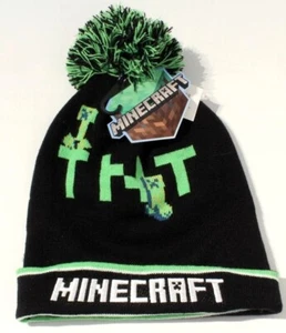 Minecraft Youth TNT Pom Beanie - Winter Hat Toque - Black - Picture 1 of 2