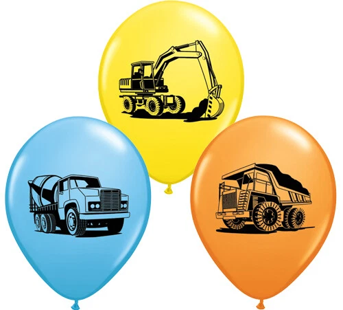 Surtido de globos de látex de 11" para decoración de cumpleaños para camión de construcción Foto 1 de 4