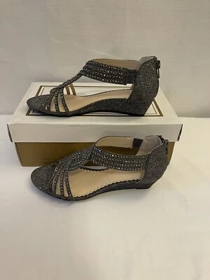 Sandalias de cuña Charter Club para mujer talla 5 ginifur peltre Foto 1 de 4