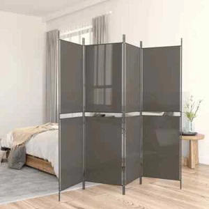 5-Panel Room Divider Anthracite 98.4"x86.6" Fabric vidaXL - Picture 1 of 8
