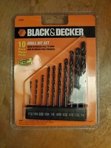 Juego de brocas de taladro Black & Decker 15080E de 10 piezas para madera/metal incluye barra de brocas nuevo - Imagen 1 de 6
