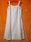 Courreges C.1970'S Hyperbole Wool Beige Sleeveless A-Line Jumper Dress