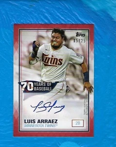 LUIS ARRAEZ AUTOGRAPH 2021 TOPPS 70 YEARS OF BASEBALL RED AUTOGRAPH RARE #5/25 - Picture 1 of 2