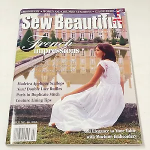 Sew Beautiful Magazine Martha Pullens Back Issue Smocking Embroidery 2002 - Picture 1 of 8