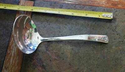 ✔MID CENTURY VINTAGE 1950 SPRING CHARM 🌱 PATTERN SILVERPLATED GRAVY LADLE - Imagem 1 de 4