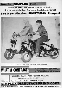 Mini moto Simplex Sportsman 1963 scooter compacto anuncio original - Imagen 1 de 1