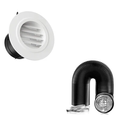Ventilación de escape de plafón Hon&Guan de 3 pulgadas y conductos de aire de 16 pies de largo de 3 pulgadas con 2 cl... Foto 1 de 4