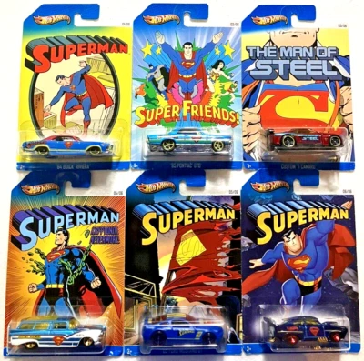 Hot Wheels ~ 2013 ~ SUPERMAN SERIES ~ 6 Car Set ~ KROGER EXCLUSIVE ~1:64~NEW~VG+ - Image 1 of 4