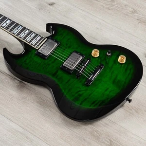 ESP USA Viper Guitar, Ebony Fretboard, EMG 57 / 66 Pickups, Dark Green Sunburst - Picture 1 of 10