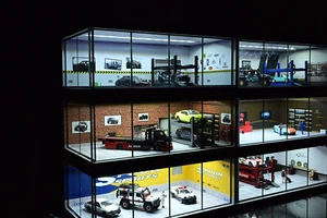 Diorama 1/43 Car Garage Model LED Lighting Car Showroom Model Display Case US - Picture 1 of 92