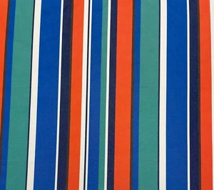 OUTDURA CANVAS STRIPE ORANGE PACIFIC BLUE OUTDOOR FURNITURE FABRIC BY YARD 54"W - Picture 1 of 4