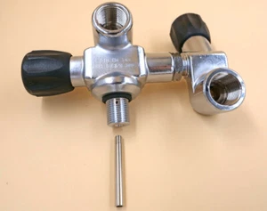 Doppelventil Druckluft 300bar Flaschenhalsgewinde M18x1,5 - Picture 1 of 2