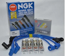 MAZDA RX-8 R2 1.3L NGK IGNITION WIRE SET ZE81 & (4) IRIDIUM SPARK PLUG RE7CL/9BT - Picture 1 of 1