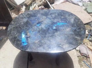 Labradorite Stone Dining Table Natural Crystal Gemstone Hallway Furniture Decor - Picture 1 of 9