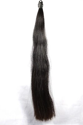 New Real Horse Hair Natural Black 1 lb.Tail Extension 35-36" Made In USA - Image 1 of 4