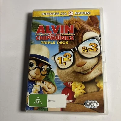 Alvin And The Chipmunks 1, 2, 3 Triple Pack (DVD, 3-Disc) Region 4 - Image 1 of 4