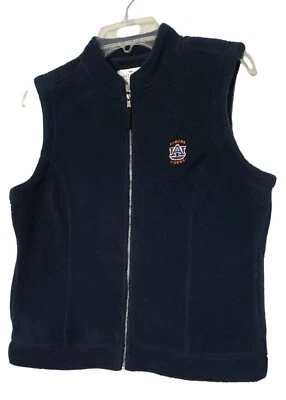 安提瓜女式奥本大学羊毛背心中号刺绣全拉链口袋 — 第 1/4 张图片